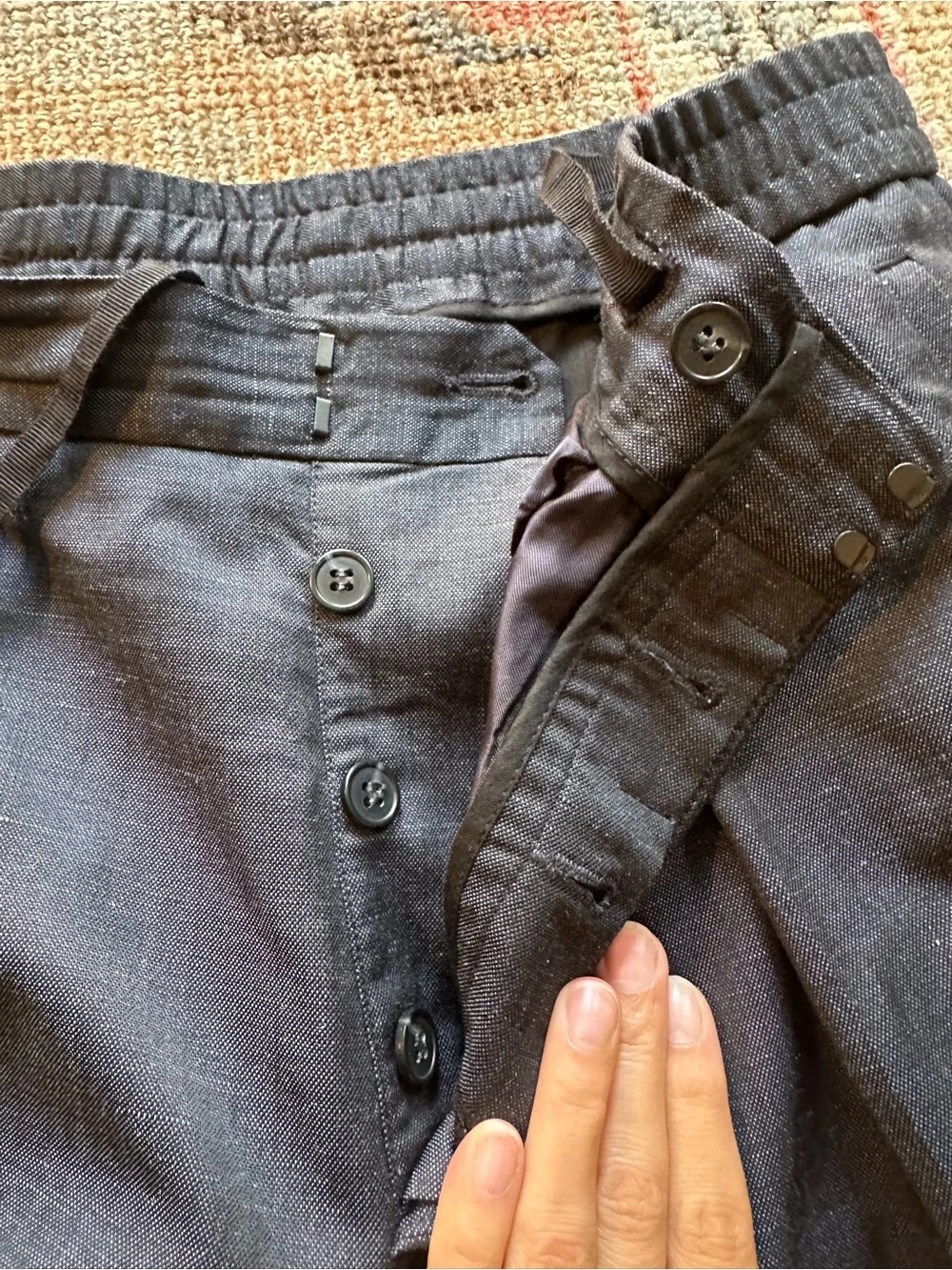 COS Black Elastic-Waist Pleated Trousers
